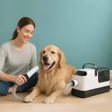 With our Pet Vacuum Trimmer Shaver Set, pets experience the soothing embrace of cleanliness, the vitality of good health, and the pure elation of a fresh start