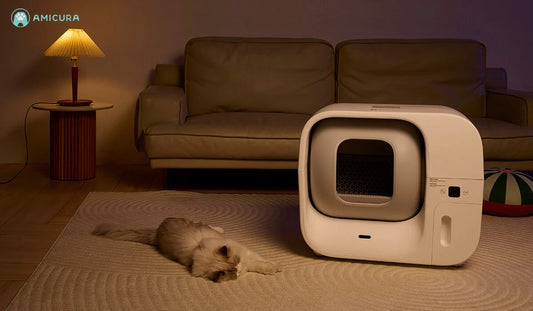 Amicura Cura3 Self-Packing Litter Box with Odor & Air Deodorizer
