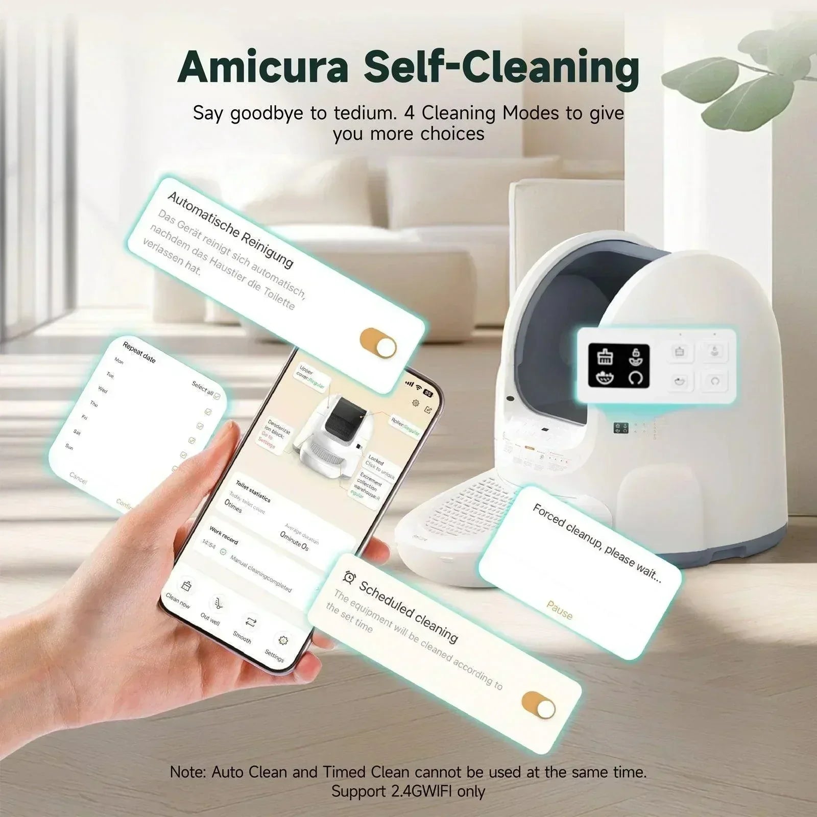 全自動猫用トイレ】Amicura Cura2 Amicura Automatic Self Cleaning